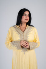Moroccan cotton kaftan with hood