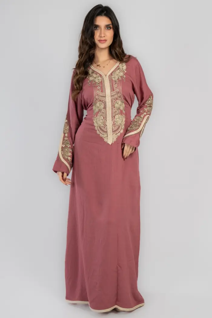 عباية قطن مطرزة - Image 1