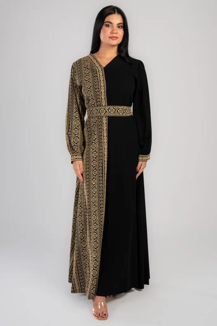 Palestinian dress with side embroidery - Image 1