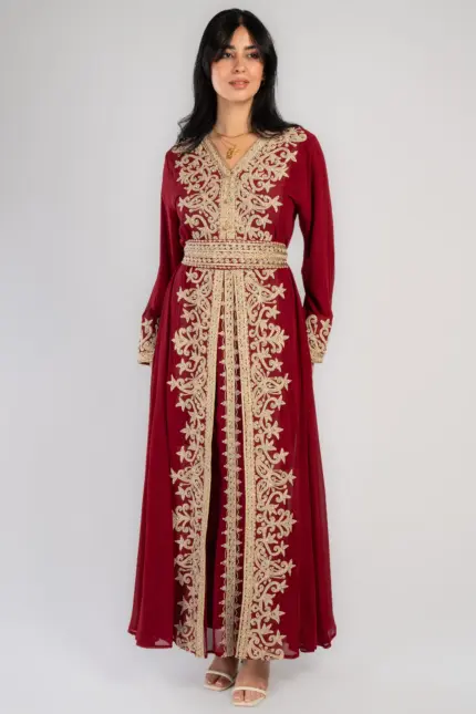 Istikbal abaya with aghbani hand-embroiderey