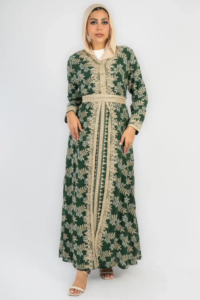 عباية شيفون سوري تطريز كامل - Image 1