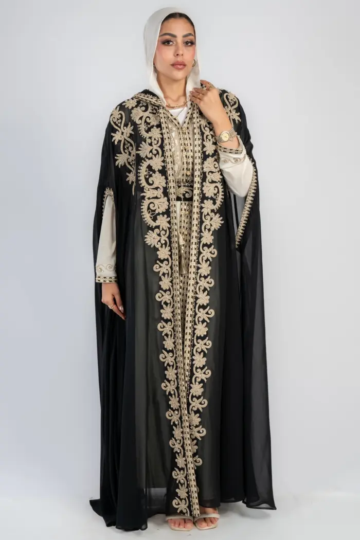 Moroccan kaftan with hood - Image 1