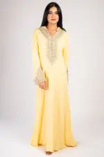 Moroccan cotton kaftan with hood