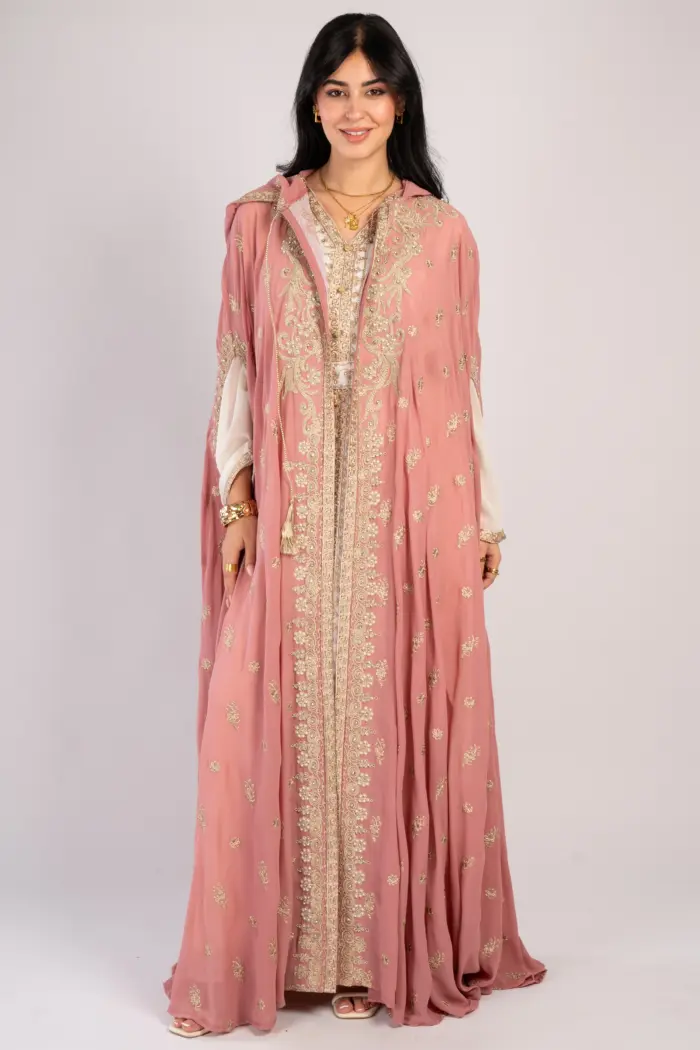 Fully embroidered Moroccan kaftan - Image 1