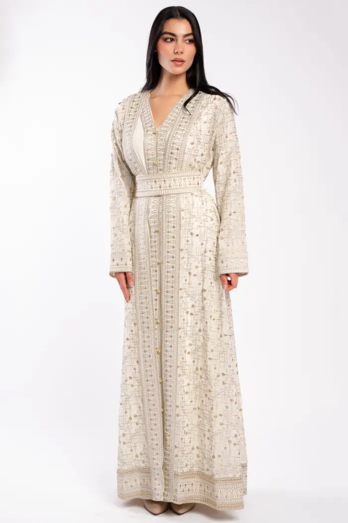 Moroccan Caftan with Luxurious Serma Embroidery - Image 1