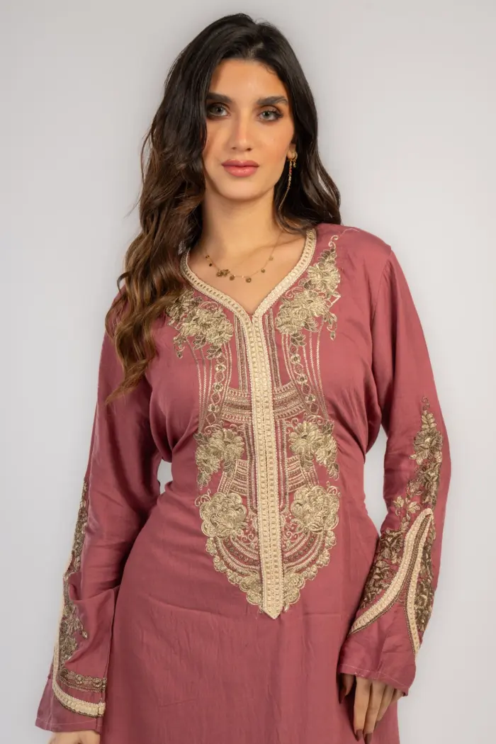 عباية قطن مطرزة - Image 2