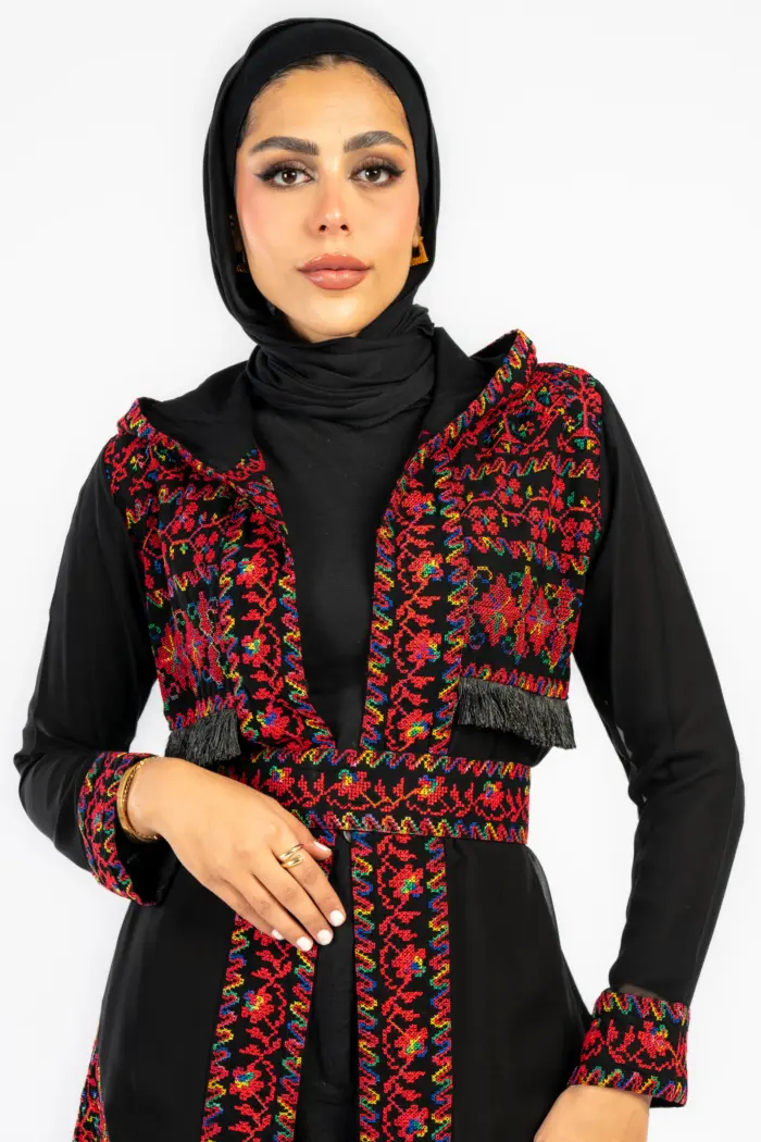 كارديجان فلسطيني قصير مع الكبيشون - Image 2