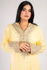 Moroccan cotton kaftan with hood - Image 2