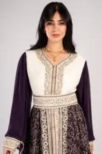 عباية شيفون لونيين بتطريز السيرما - Image 2