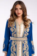 Moroccan kaftan with aghbani embroidery - Image 2