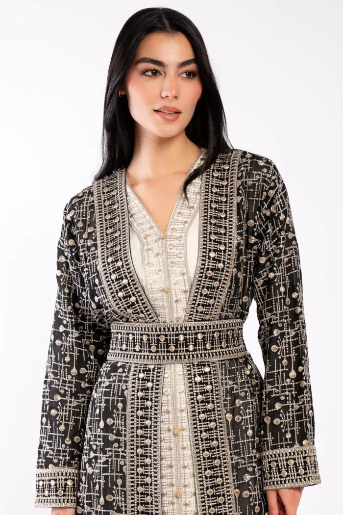 Moroccan Caftan with Luxurious Serma Embroidery - Image 2