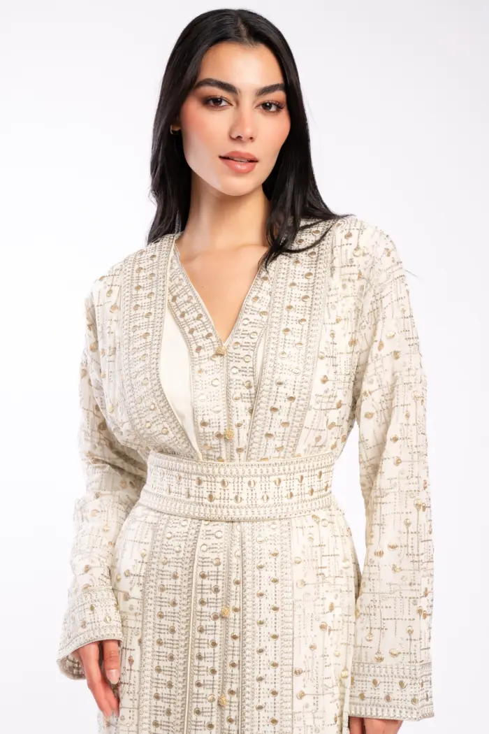 Moroccan Caftan with Luxurious Serma Embroidery - Image 2